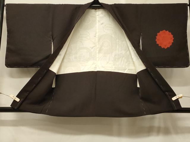 平和屋着物＃羽織　地紋起こし　正倉院花文　黒地　正絹　逸品　未使用　CABG8228in