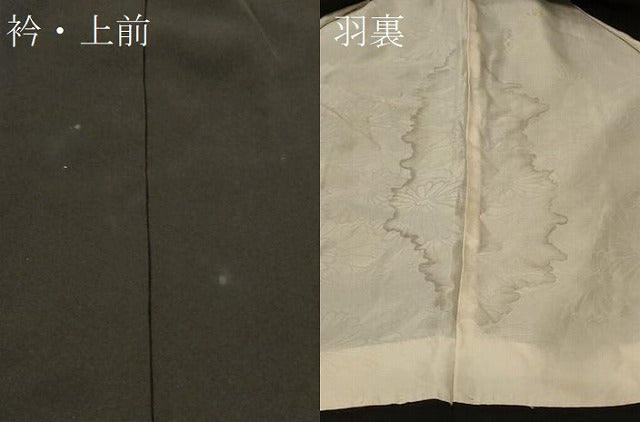 平和屋着物＃羽織　絞り　枝花文　黒地　正絹　逸品　CABG8231in