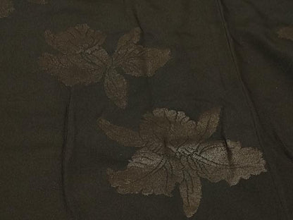平和屋着物＃羽織　草花文　黒地　正絹　逸品　CABG8235in