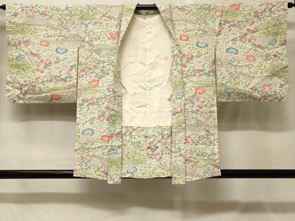 平和屋着物＃羽織　草花文　暈し染め　金彩　正絹　逸品　未使用　CABG8239in