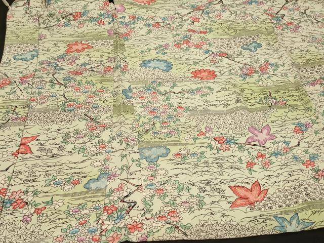 平和屋着物＃羽織　草花文　暈し染め　金彩　正絹　逸品　未使用　CABG8239in