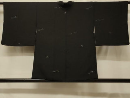 平和屋着物＃羽織　寿光織　風景文　黒地　金銀糸　正絹　逸品　CABG8240in