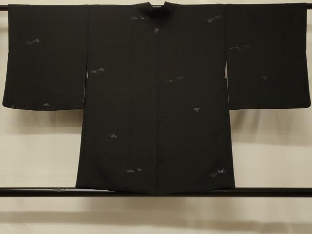 平和屋着物＃羽織　寿光織　風景文　黒地　金銀糸　正絹　逸品　CABG8240in