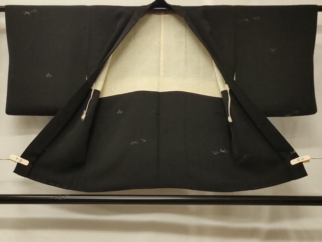 平和屋着物＃羽織　寿光織　風景文　黒地　金銀糸　正絹　逸品　CABG8240in