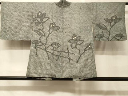 平和屋着物＃羽織　総絞り　枝花文　正絹　逸品　CABG8250in