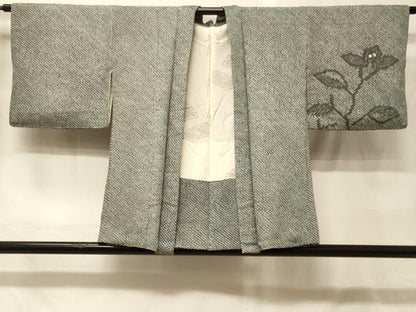 平和屋着物＃羽織　総絞り　枝花文　正絹　逸品　CABG8250in