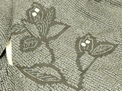 平和屋着物＃羽織　総絞り　枝花文　正絹　逸品　CABG8250in