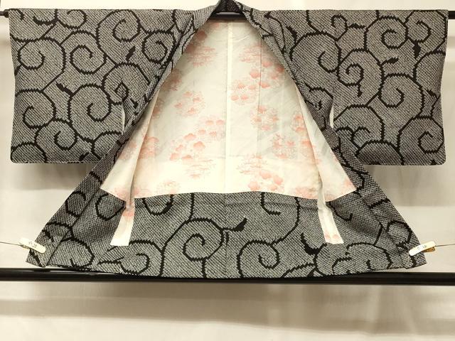 平和屋着物＃羽織　総絞り　唐草文　黒地　正絹　逸品　未使用　CABG8259in