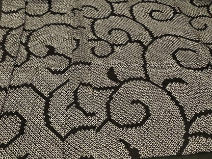 平和屋着物＃羽織　総絞り　唐草文　黒地　正絹　逸品　未使用　CABG8259in
