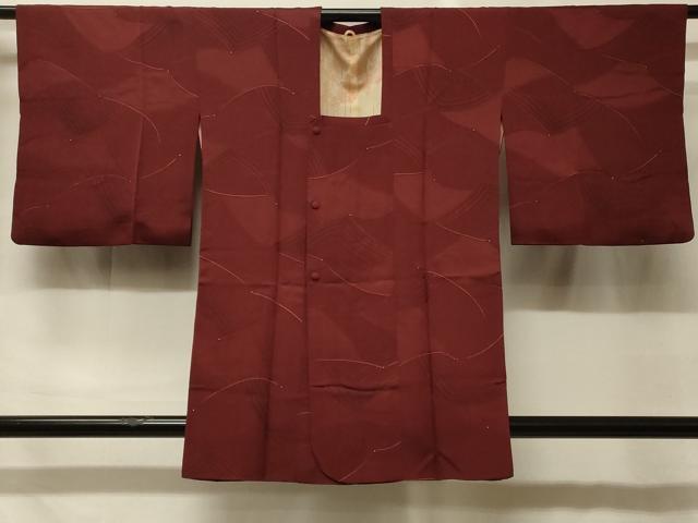 平和屋着物＃道行コート　地紋起こし　幾何学文様　暈し染め　正絹　逸品　CABG8261in