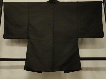 平和屋着物＃男性　長羽織　黒地　正絹　逸品　未使用　CABG8264in