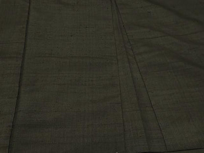 平和屋着物＃男性　長羽織　紬地　黒地　正絹　逸品　未使用　CABG8265in