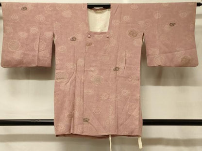 平和屋着物＃道行コート　寿光織　花丸文　金銀糸　正絹　逸品　CABG8267in