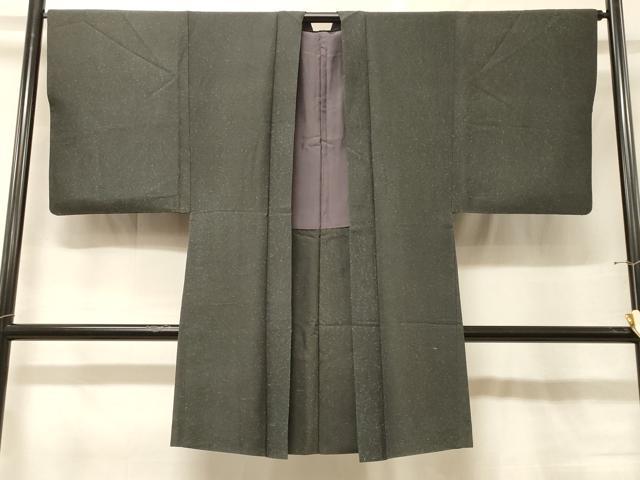 平和屋着物＃男性　長羽織　紬地　霞文　正絹　逸品　CABG8268in