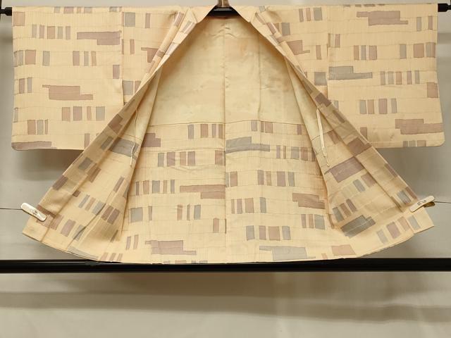 平和屋着物＃羽織　地紋起こし　幾何学文様　正絹　逸品　CABG8279in
