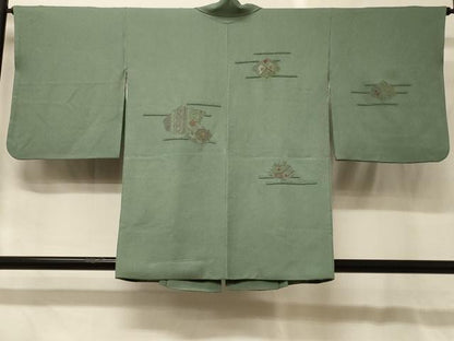 平和屋着物＃中国三大刺繍　スワトウ刺繍　総刺繍　道中着　破れ色紙花文　正絹　逸品　CABG8289in
