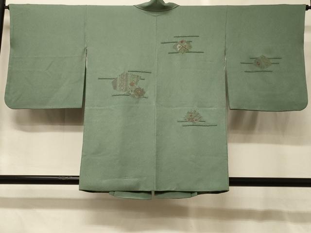 平和屋着物＃中国三大刺繍　スワトウ刺繍　総刺繍　道中着　破れ色紙花文　正絹　逸品　CABG8289in