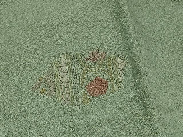 平和屋着物＃中国三大刺繍　スワトウ刺繍　総刺繍　道中着　破れ色紙花文　正絹　逸品　CABG8289in