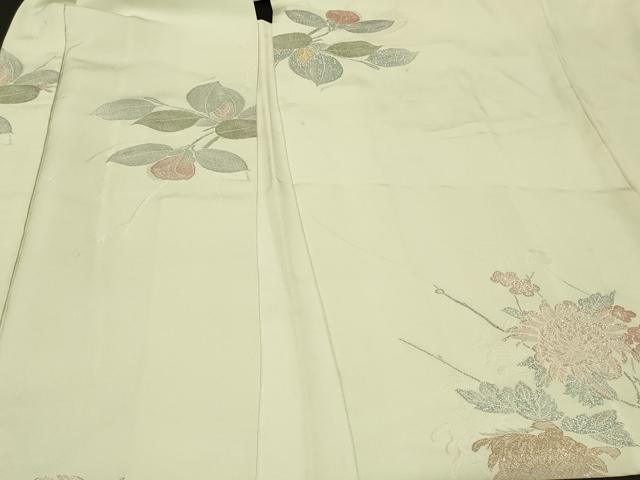 平和屋着物＃羽織　寿光織　草花文　金銀糸　正絹　逸品　CABG8293in