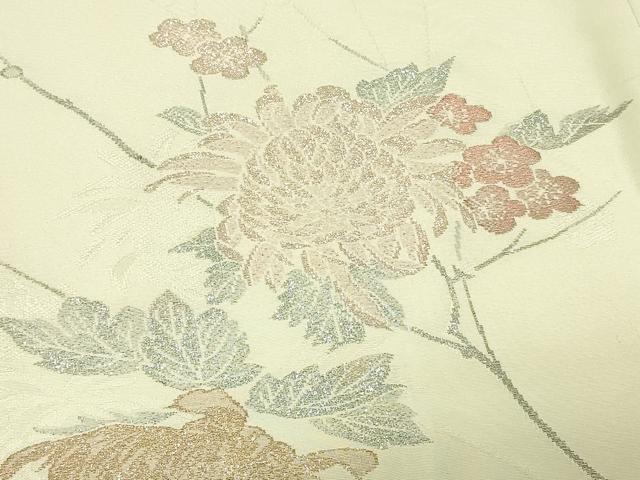 平和屋着物＃羽織　寿光織　草花文　金銀糸　正絹　逸品　CABG8293in