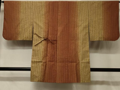 平和屋着物＃道中着　紬地　間道　暈し染め　正絹　逸品　CABG8294in