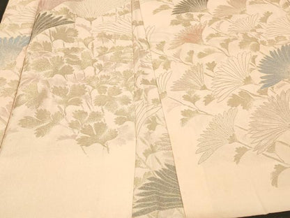 平和屋着物＃羽織　寿光織　枝菊文　金銀糸　正絹　逸品　CABG8295in