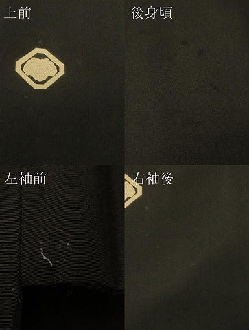 平和屋着物＃男性　長羽織　黒紋付き　正絹　逸品　CABG8297in