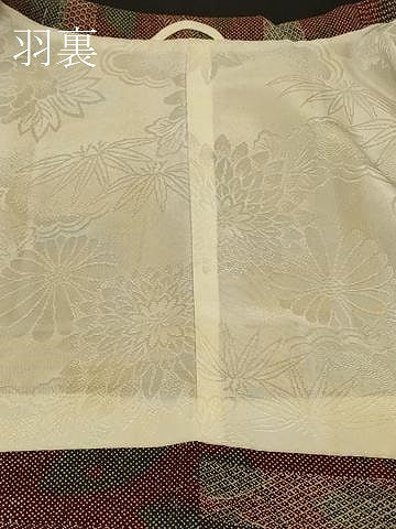 平和屋着物＃道行コート　横段舞扇文　正絹　逸品　CABG8300in