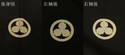 平和屋着物＃男性　長羽織　黒紋付き　正絹　逸品　CABG8303in