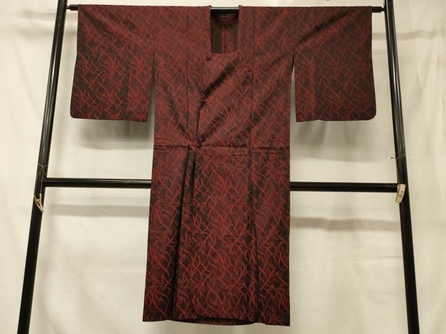 平和屋着物＃道行コート　雨コート　抽象文　ロング丈　正絹　逸品　CABG8304in