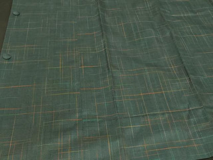 平和屋着物＃道行コート　二部式　紬地　格子　正絹　逸品　CABG8310in
