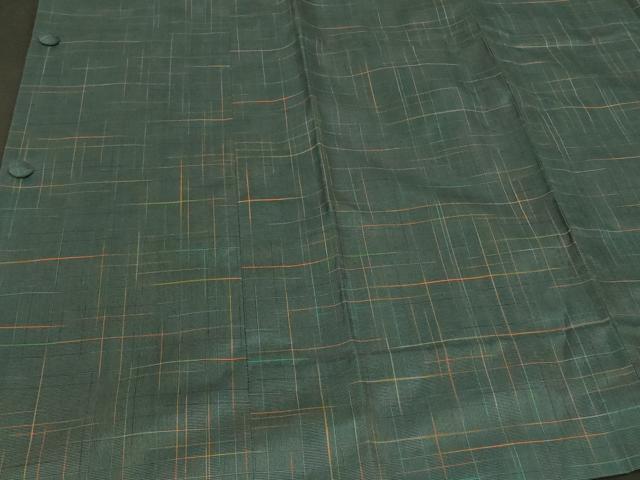 平和屋着物＃道行コート　二部式　紬地　格子　正絹　逸品　CABG8310in