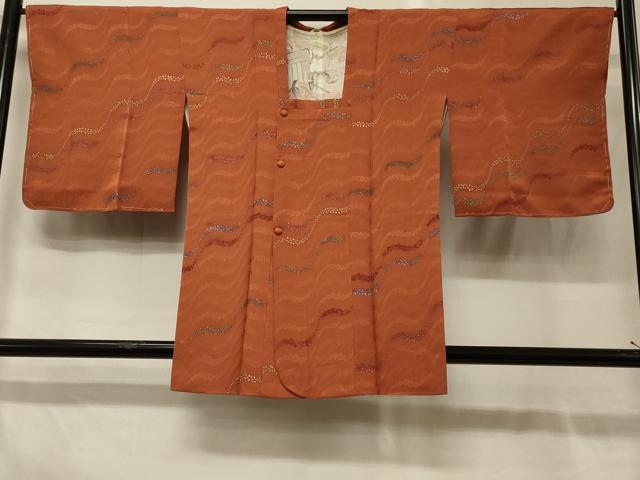 平和屋着物＃道行コート　地紋起こし　道長花文　正絹　逸品　CABG8313in