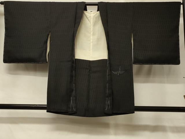 平和屋着物＃羽織　折り鶴　黒地　金銀糸　正絹　逸品　未使用　CABG8315in