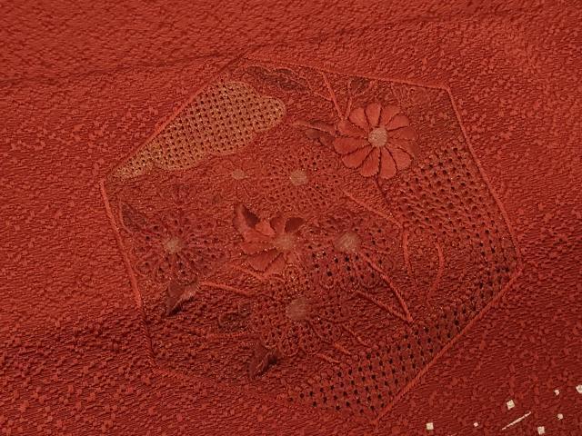 平和屋着物＃中国三大刺繍　スワトウ刺繍　道行コート　亀甲重ね花文　金彩　正絹　逸品　CABG8320in
