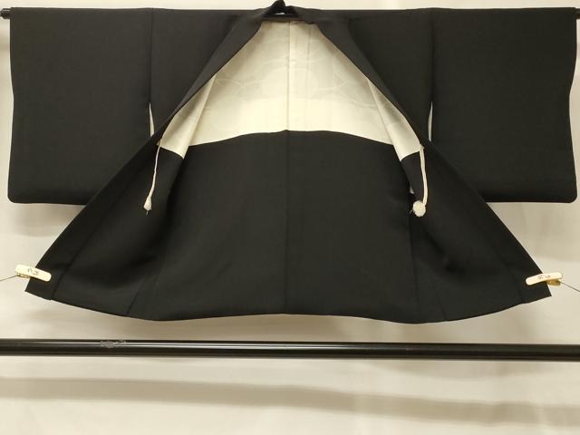 平和屋着物＃羽織　駒刺繍　葡萄蔦の葉文　黒地　正絹　逸品　CABG8325in