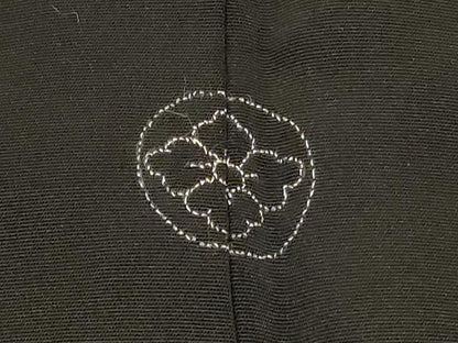 平和屋着物＃羽織　駒刺繍　葡萄蔦の葉文　黒地　正絹　逸品　CABG8325in