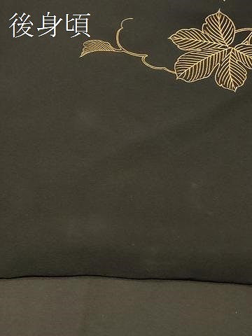 平和屋着物＃羽織　駒刺繍　葡萄蔦の葉文　黒地　正絹　逸品　CABG8325in