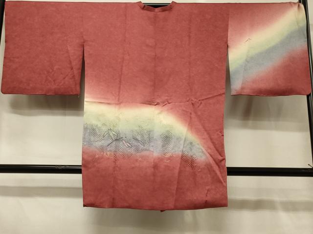 平和屋着物＃中国三大刺繍　スワトウ刺繍　総刺繍　道行コート　笹竹文　暈し染め　金糸　さが美扱い　ロング丈　正絹　逸品　CABG8331in