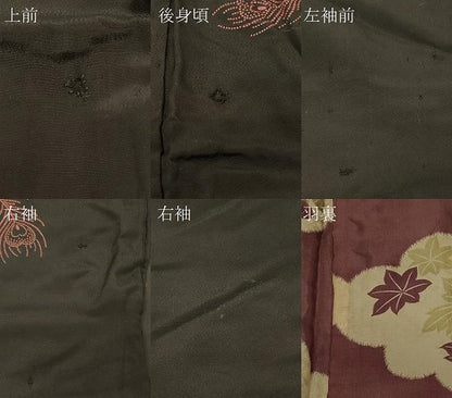 平和屋着物＃羽織　孔雀羽文　黒地　正絹　逸品　CABG8333in