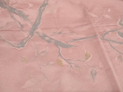 平和屋着物＃羽織　寿光織　枝葉文　金糸　正絹　逸品　CABG8340in