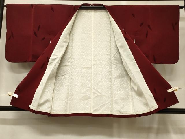 平和屋着物＃道行コート　輪奈ビロード　枝葉文　正絹　逸品　CABG8342in