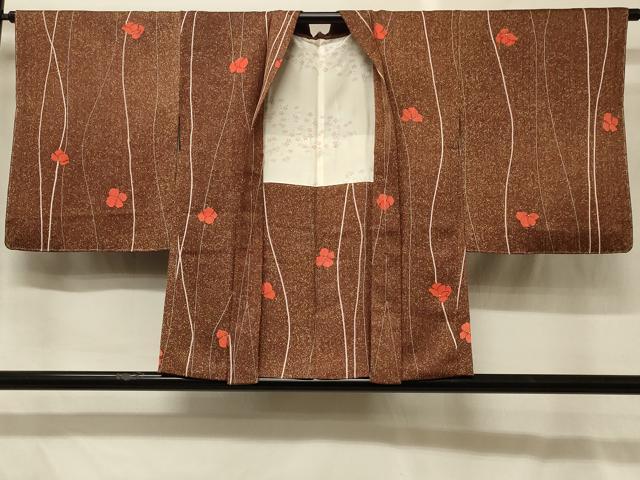 平和屋着物＃羽織　変わり縞舞花文　正絹　逸品　未使用　CABG8348in