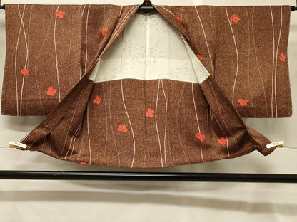 平和屋着物＃羽織　変わり縞舞花文　正絹　逸品　未使用　CABG8348in