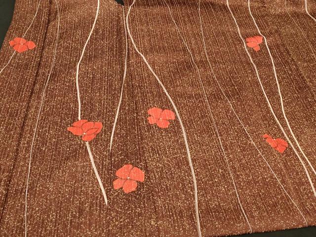 平和屋着物＃羽織　変わり縞舞花文　正絹　逸品　未使用　CABG8348in