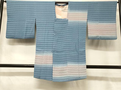 平和屋着物＃道行コート　横段文　暈し染め　正絹　逸品　CABG8353in