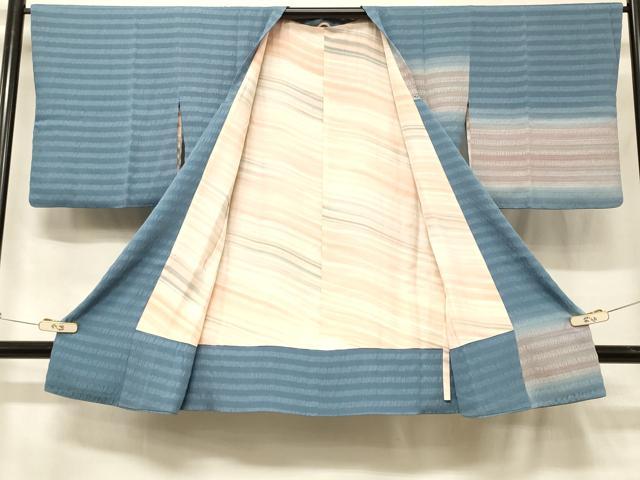 平和屋着物＃道行コート　横段文　暈し染め　正絹　逸品　CABG8353in