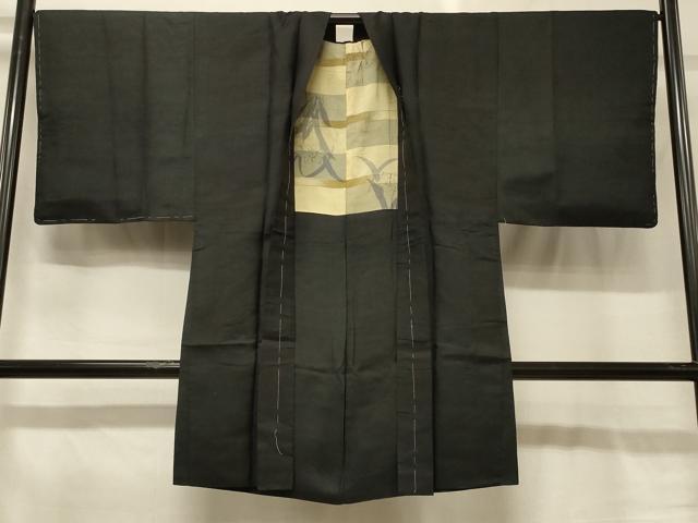 平和屋着物＃男性　長羽織　黒紋付き　正絹　逸品　未使用　CABG8354in