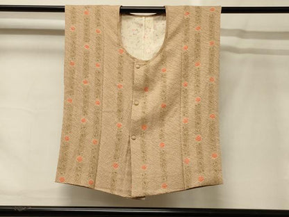 平和屋着物＃袖無し　道行コート　草花間道　正絹　逸品　CABG8356in