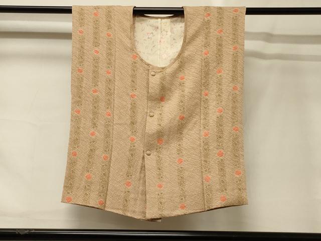 平和屋着物＃袖無し　道行コート　草花間道　正絹　逸品　CABG8356in